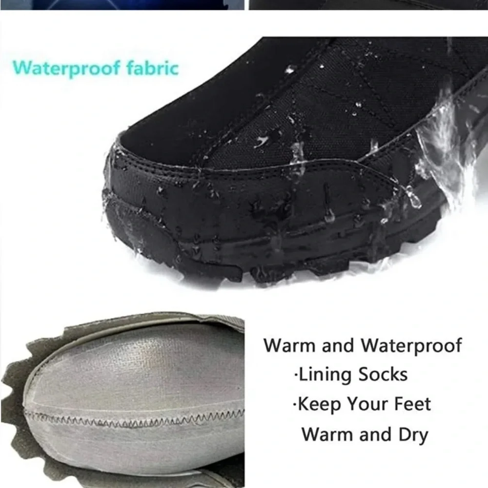 Silent Care Fur Lined Winter Boots Waterproof Reflective Zippers